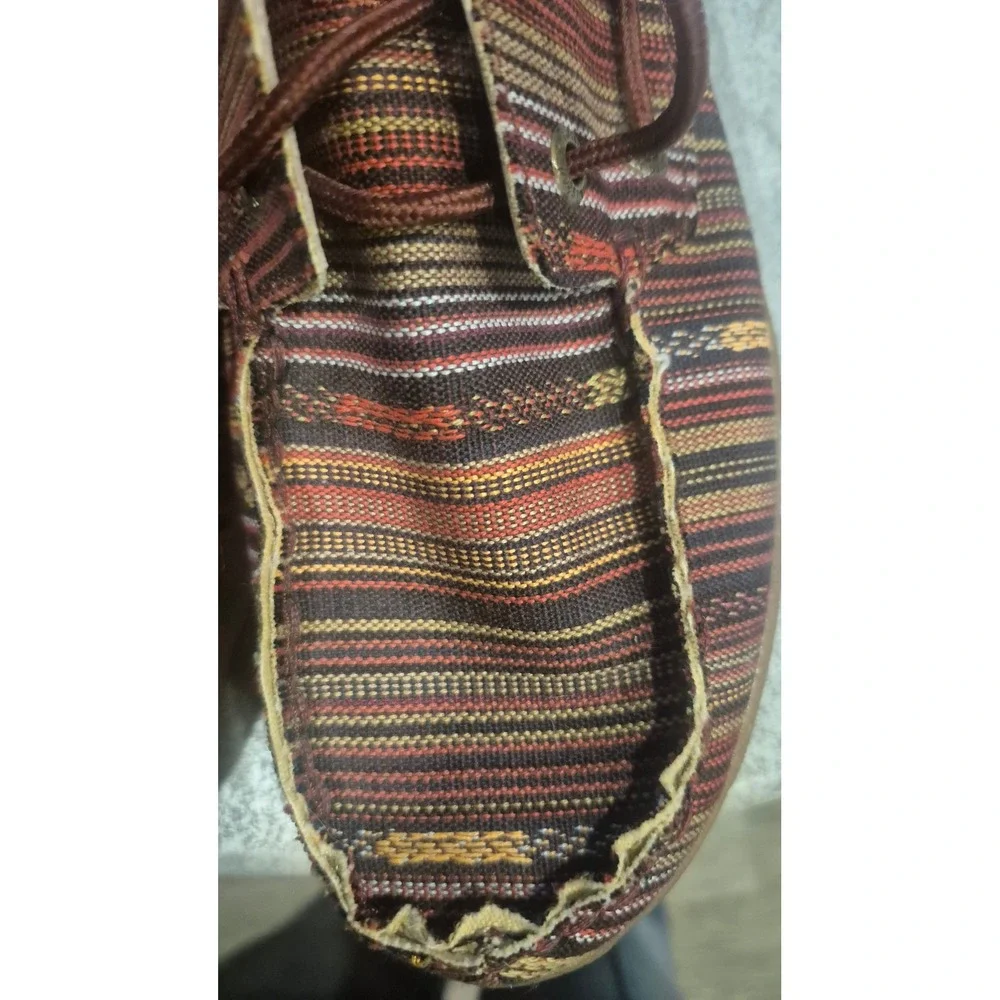 Twisted X WDM0103 Women 8M Serape Boat Shoes Western Boho Moccasin Stripe Flats